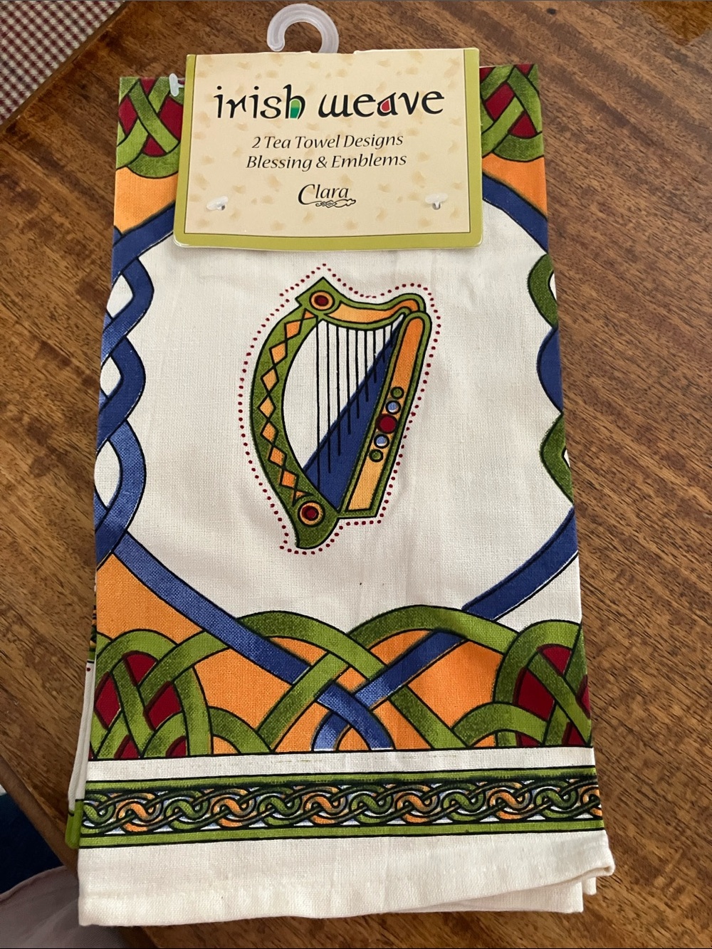 Set of 2 Irish Weave Blessing and Emblems Tea Towels
